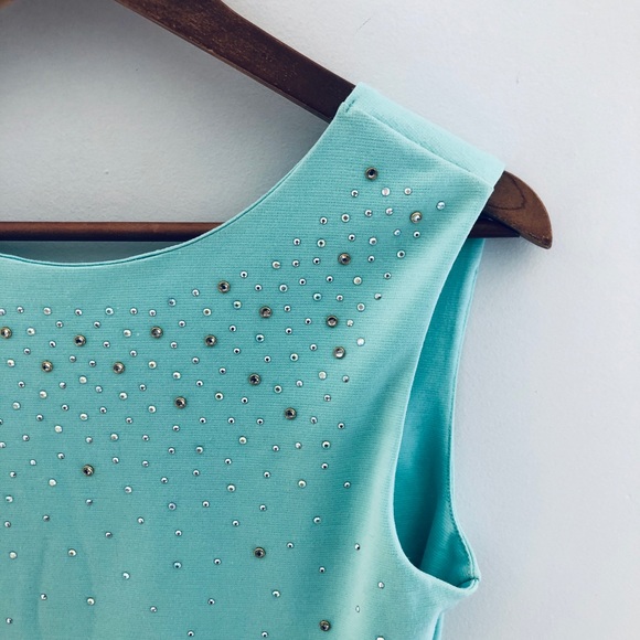 Tea n Rose Bodycon Dress- green with bedazzle M - Picture 4 of 6